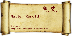 Maller Kandid névjegykártya